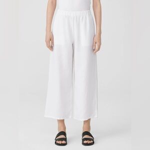 NWOT Eileen Fisher Organic Linen Wide Leg Trouser Pant